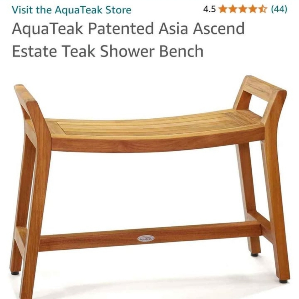 NIB AquaTeak waterproof teak wood shower bench